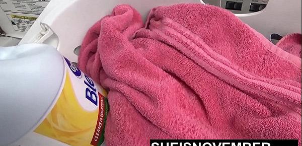  Msnovember Is Fucked By A Stranger In Public Laundromat Rough Anal & Blowjob